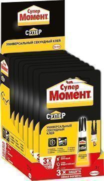 Клей  Момент Супер , 3г, блистер, шоу-бокс 131265;00000026921