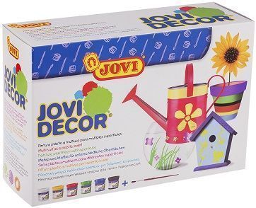 Краски акриловые JOVI, 06 цветов, с кистью, 55мл, картон 244408;00000030780