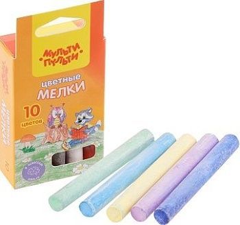 Мелки цветные Мульти-Пульти  Енот на опушке леса , 10цв., круглые, картон. коробка, европод. 299852;00000067757