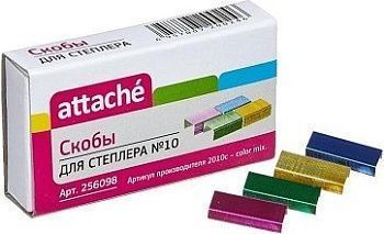 Скобы к степлеру №10 цветные в ассорти 256098;00000004166