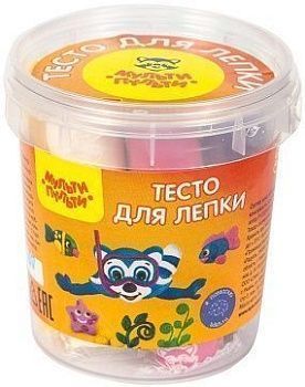 Тесто для лепки Мульти-Пульти  Приключения Енота , 07 цветов 15г, пластиковое ведро 256361;00000037253