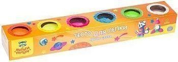 Тесто для лепки 6 цветов 90гр,  Енот на Луне , яркие цвета, картонная коробка 243004;00000024193