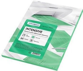 Бумага цветная OfficeSpace intensive А4, 80г м2, 50л. (зеленый) 245183;00000063305