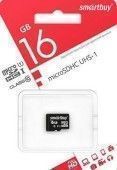 Карта памяти SmartBuy MicroSDHC 16GB, Class 10, скорость чтения 10Мб сек 239023;00000028975