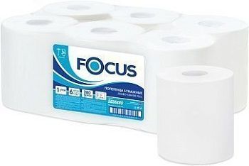 Полотенца бумажные в рулонах Focus Jumbo, 1-слойные, 280м рул, ЦВ, белые 299955;00000065529