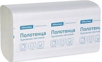 Полотенца бумажные лист. OfficeClean  Professional (V-сл) (H3) 1 сл., 250л пач цвет натур. 262662;00000038609